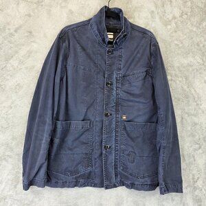G-Star RAW Jacket Mens Large Navy Bronson Blazer Button Zip Workwear Utility